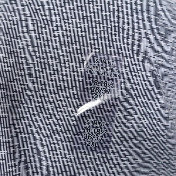 NWT VAN HEUSEN SLIM FIT 4-WAY STRETCH ASPHALT POLYESTER SHIRT 18-18.5 36/37 2XL - Picture 3 of 10